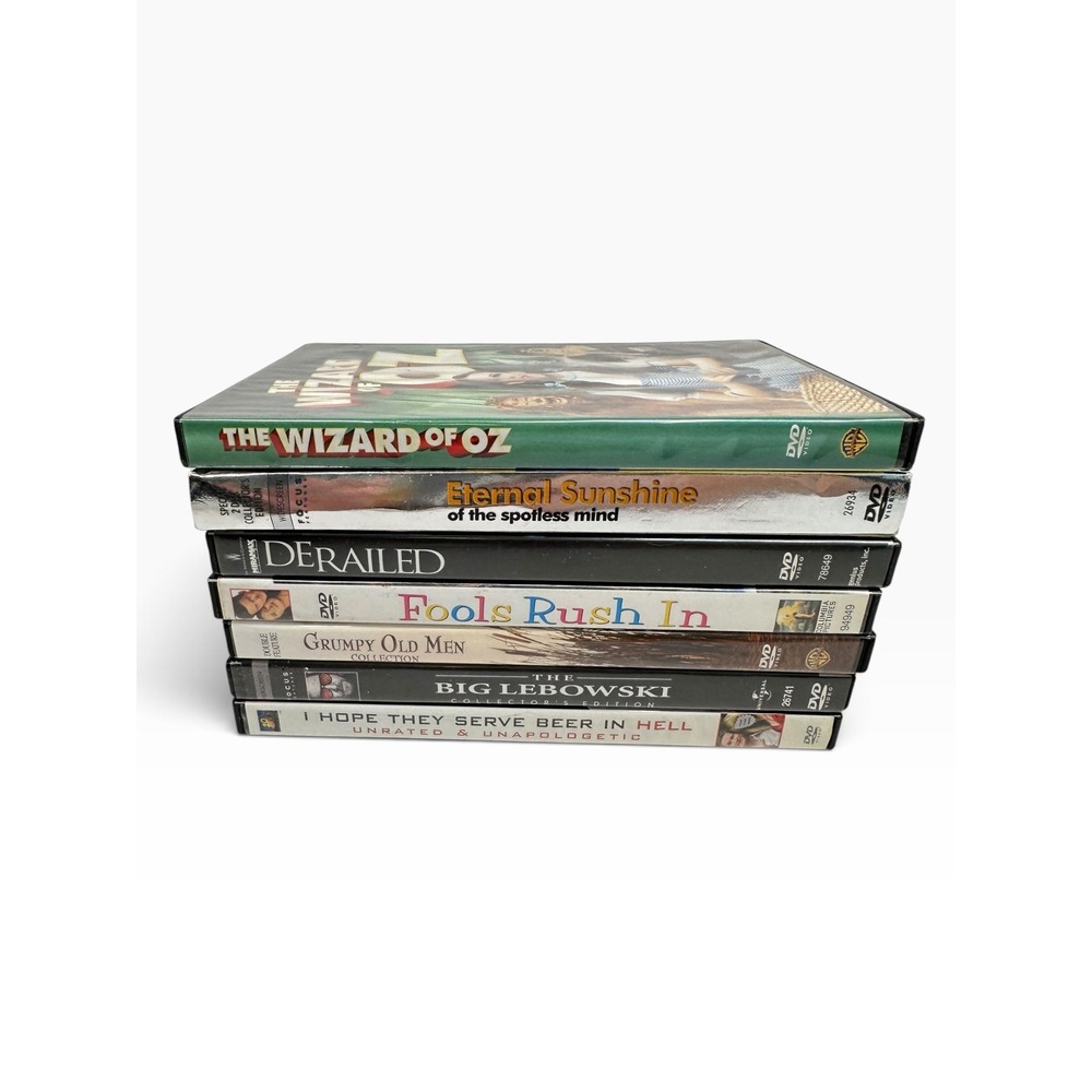Mixed DVD Lot 7 Titles Big Lebowski Eternal Sunshine Wizard of Oz Bundle